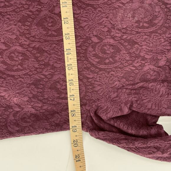 Loft Women’s Blouse, NWT, Merlot Color, Sz. L, Lacy Semi-Sheer - Picture 8 of 11